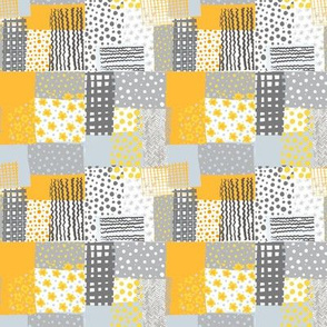 Grey and yellow patchwork  pattern