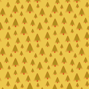 spruce forest pattern on yellow by rysunki_malunki