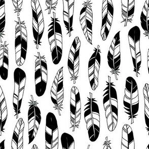 Feathers - black and white