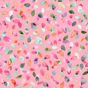 Confetti petals floral watercolor Coral Pink 