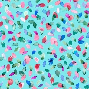 Confetti petals floral watercolor Pink cyan