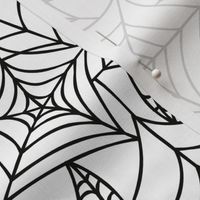 Gothic Halloween - black spider webs on white background