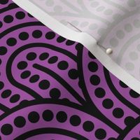 Geometric Pattern: Dotted Arch: Black on Purple