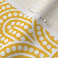 Geometric Pattern: Dotted Arch: White on Yellow