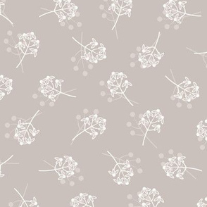 Berry Blossom Toss: Taupe Floral Scatter