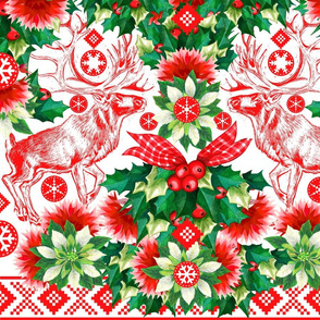 ReindeerToileXmasFlowers150