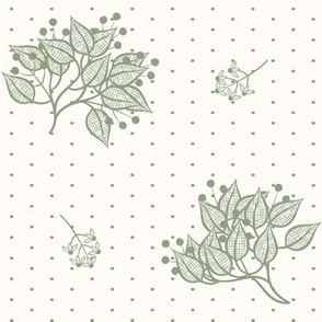 Bancroft: Sage & Cream Floral, Botanical, Wild Berries