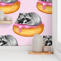 A Raccoons Weakness - on pale pink