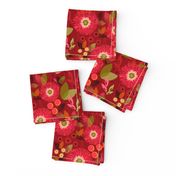 Fun Flower Bursts - Florescent Red - Medium