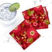 Fun Flower Bursts - Florescent Red - Medium