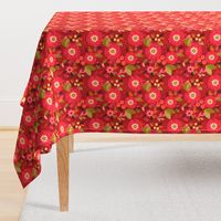 Fun Flower Bursts - Florescent Red - Medium