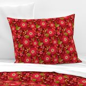 Fun Flower Bursts - Florescent Red - Medium