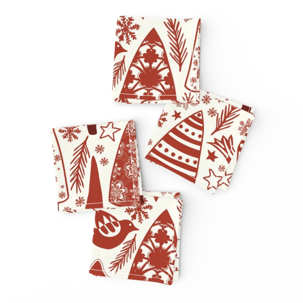 Red & White Christmas - Medium - Red, Off-White