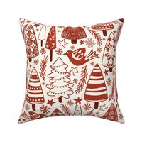 Red & White Christmas - Medium - Red, Off-White