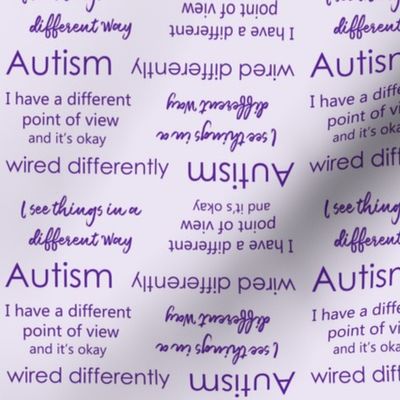 Autism,   I think differently, purple and lilac