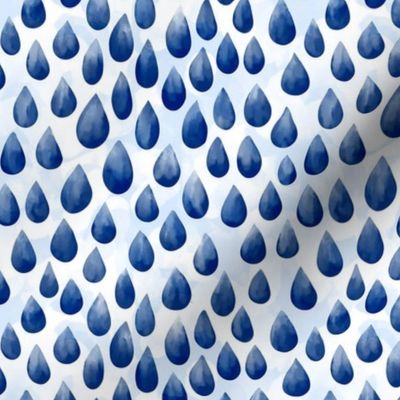 Blue rain drops