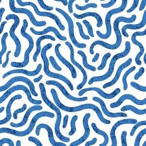 Wiggly worm blue abstract