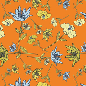 Floral Splash - Orange