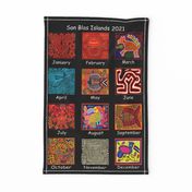 Panama San Blas Island Tea Towel 2021 Calendar