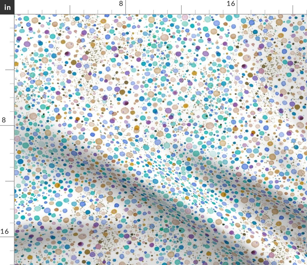 Tiny watercolor dots Blue gold