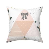 6" triangle wholecloth: blush, pink, olive