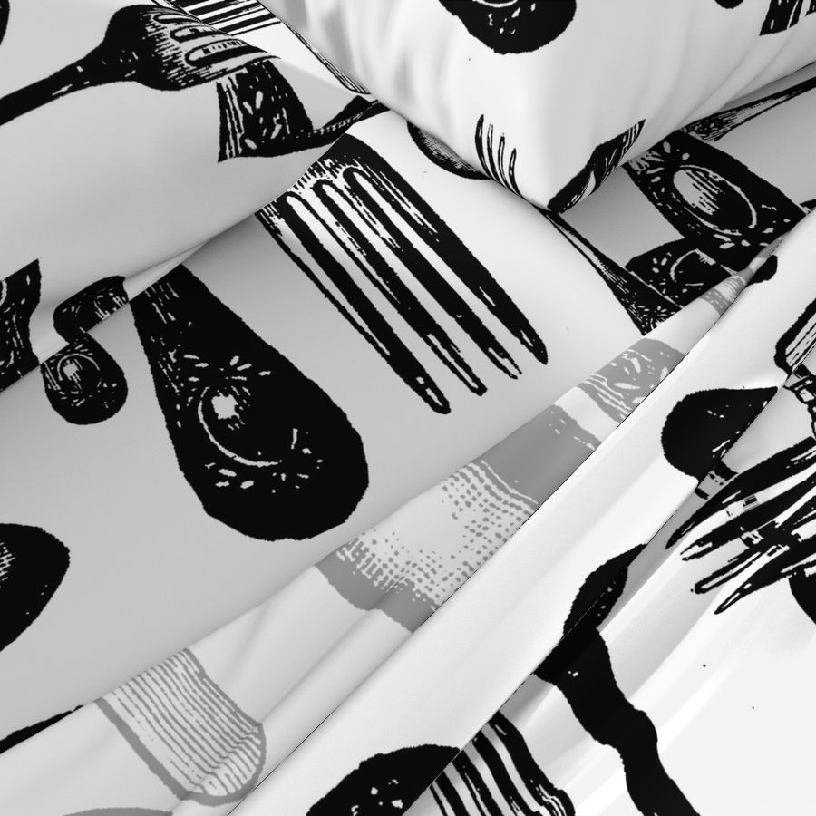 Cutlery Black and White