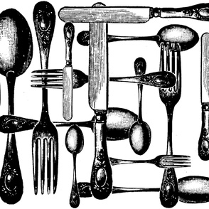 Cutlery Black and White