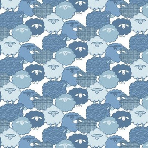 sheep shape BLUE (mini)