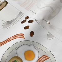 8" Savory Breakfast Coffee Bacon Eggs Toast Novelty