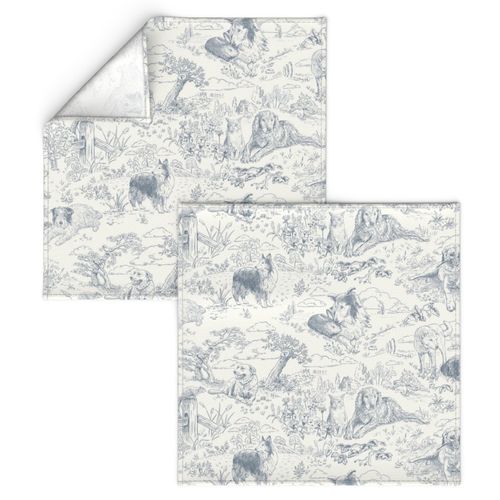 Country Dogs Toile Gray