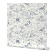 Country Dogs Toile Gray