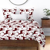 Buffalo Plaid Reindeer on white ROTATED - large scale 