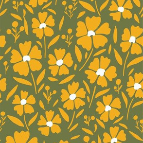 melimba GOLDENROD FLORAL green