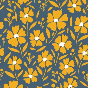 melimba GOLDENROD FLORAL navy