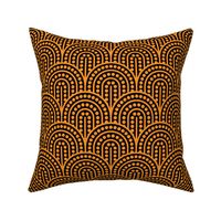 Geometric Pattern: Dotted Arch: Orange on Black