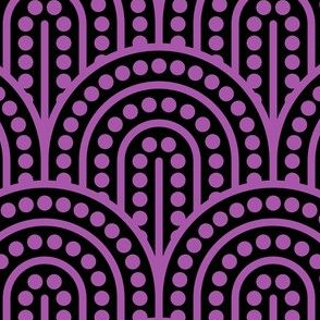 Geometric Pattern: Dotted Arch: Purple on Black