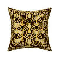 Geometric Pattern: Dotted Arch: Yellow on Black