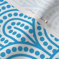 Geometric Pattern: Dotted Arch: Blue on White