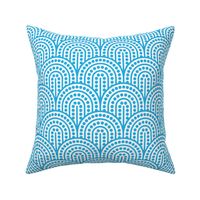 Geometric Pattern: Dotted Arch: Blue on White