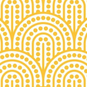 Geometric Pattern: Dotted Arch: Yellow on White