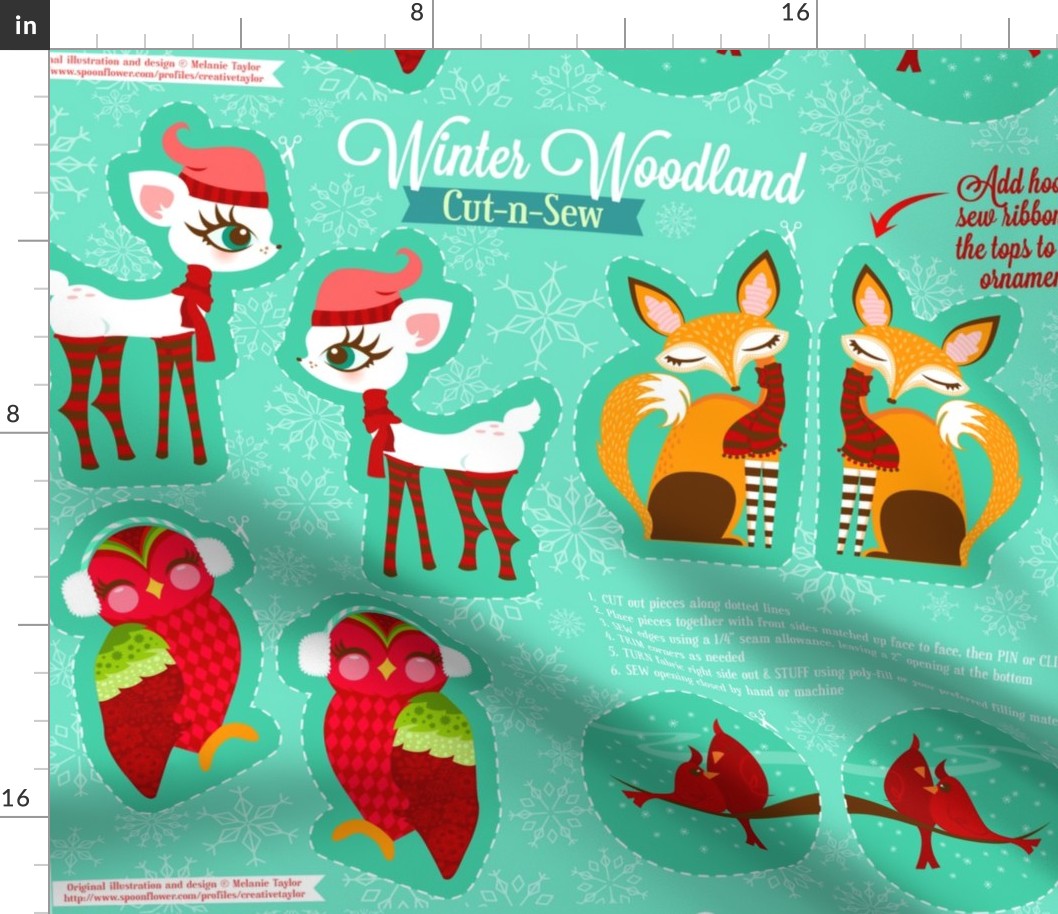 Cut N Sew Winter Woodland Animals