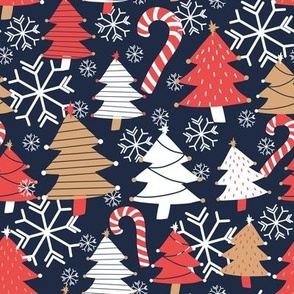 Christmas Celebration - Red, white and Blue - 8" Repeat