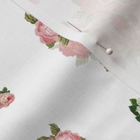 Antique Roses & Butterflies - white, medium 