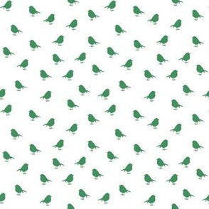 Micro Birds - forest green on white