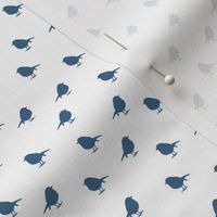 Micro Birds - pigeon blue on white