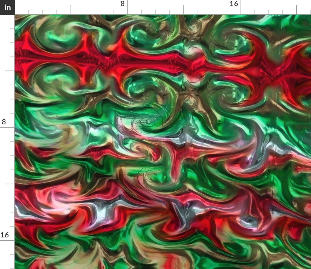 Red + green paint swirls by Su_G_©SuSchaefer