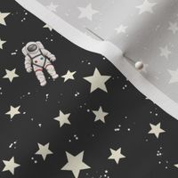 Space - Stars, Moon and Astronauts on black - small scale