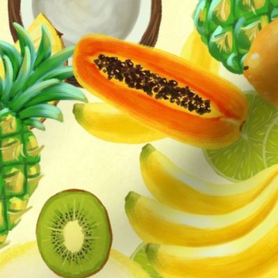 Summer pattern with exotic fruits. 