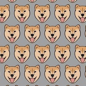 shiba inu on gray