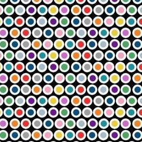 large polka dots - black horizontal dots